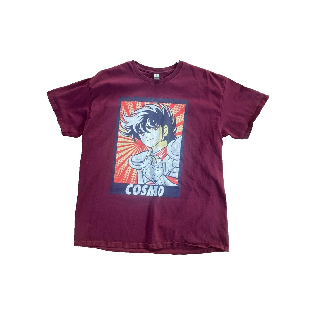 Saint Seiya Knights of the Zodiac Cosmo T-Shirt Men's XL Burgundy Anime Gildan